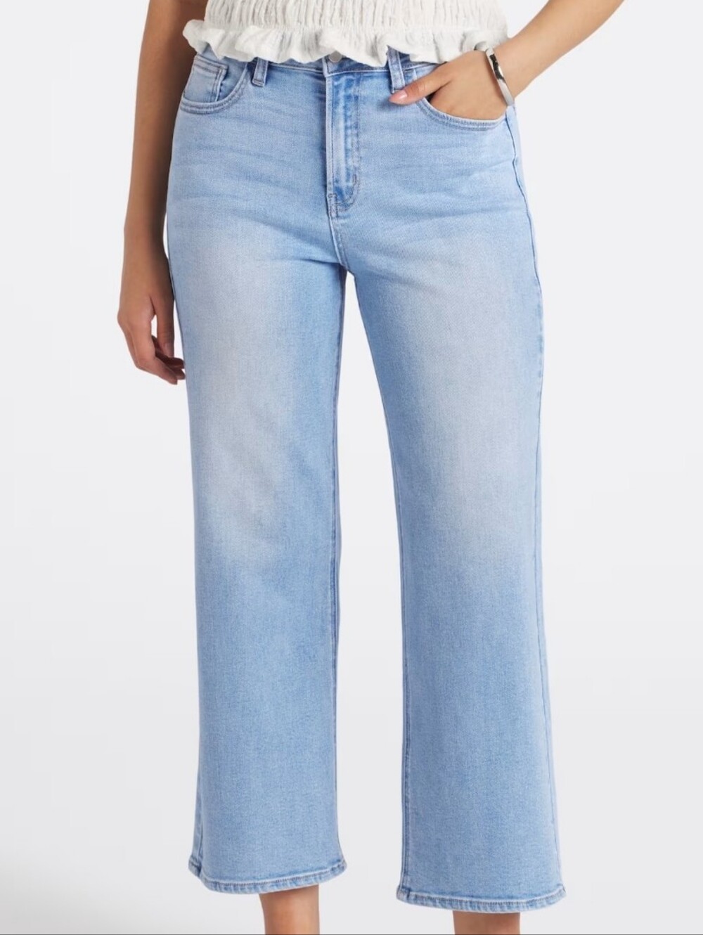 Just USA Light Wash High Rise Wide Leg Stretch Jeans Sz 8 NWT - Picture 2 of 9
